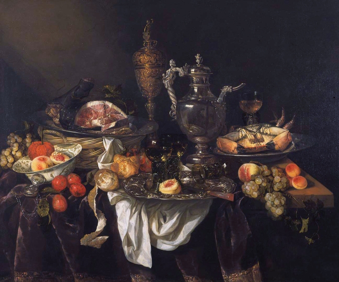 Banquet still life *oil on canvas *99,5 x 120,5 cm *after 1655 *signed: AVB f
